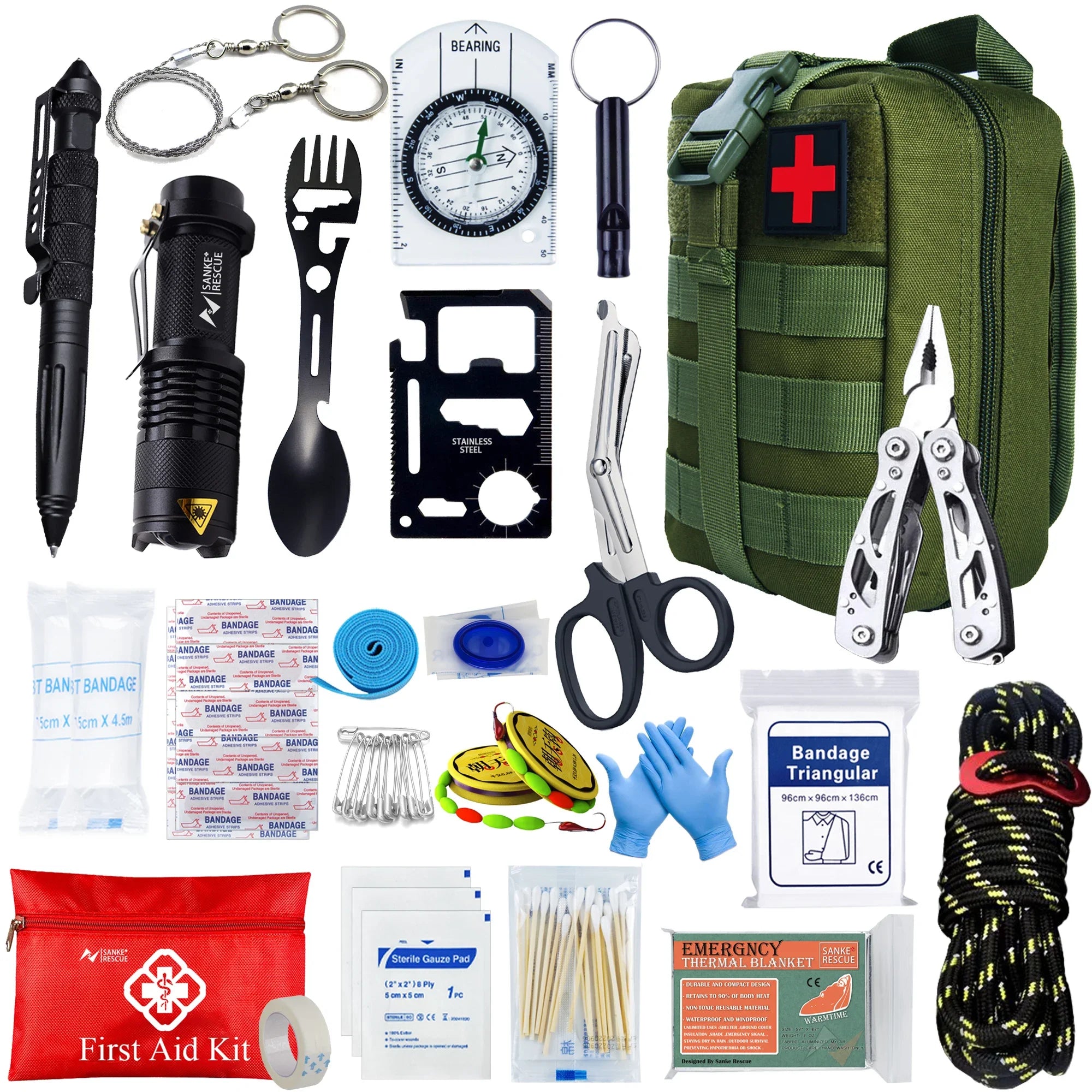 Tactical First Aid Kit – Survival Medical Bag & EDC Pouch for Car and Camping